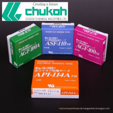 UHMW und fluoroplastisches Klebeband. Hergestellt von Chukoh Chemical Industries. Made in Japan (hitzebeständiges Teflonband)